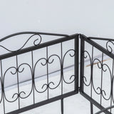 Outsunny Decorative Garden Fencing, 4PCs Outdoor Picket Fence Panels, Rustproof Metal Wire Landscape Flower Bed Border Edging Animal Barrier, Black