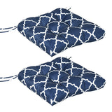 Outsunny Set of Two Patterned Outdoor Seat Cushions - Blue/White