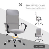 Vinsetto Ergonomic Office Chair Mesh Chair with Adjustable Height Tilt Function Light Grey