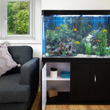 Aquarium Fish Tank & Cabinet with Complete Starter Kit - Black Tank & White Gravel