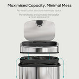 HOMCOM 50L Stainless Steel Sensor Bin - Silver Tone