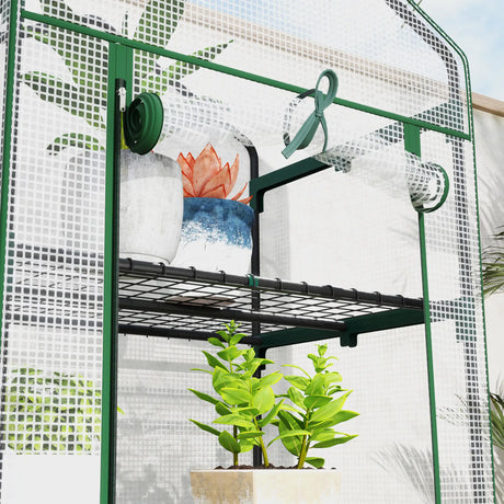 Outsunny 193cm Five Shelf Mini Greenhouse - White