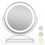 Makeup Vanity Mirror with 3 Color Dimmable LED Lighting and Touch Control-White
