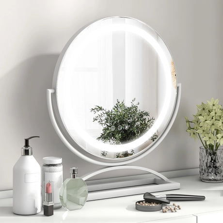 Makeup Vanity Mirror with 3 Color Dimmable LED Lighting and Touch Control-White