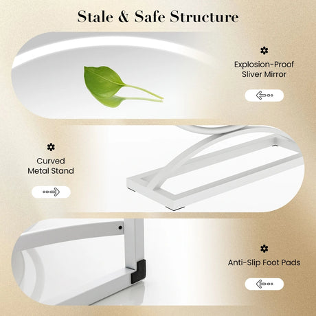 Makeup Vanity Mirror with 3 Color Dimmable LED Lighting and Touch Control-White