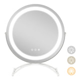 Makeup Vanity Mirror with Lights and Touch Screen with 360-Degree Rotation-White