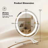 Makeup Vanity Mirror with Lights and Touch Screen with 360-Degree Rotation-White