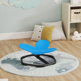 AIYAPLAY Butterfly-Shaped-kids Swivel Chair, Sensory Spinning Chair for Balance, Coordination Training, Blue