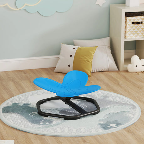 AIYAPLAY Butterfly-Shaped-kids Swivel Chair, Sensory Spinning Chair for Balance, Coordination Training, Blue