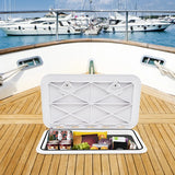 Boat Hatch 60.5 x 35.5 cm Marine Deck Access Hatch with 180 Lid Hinge Non-Slip Surface White