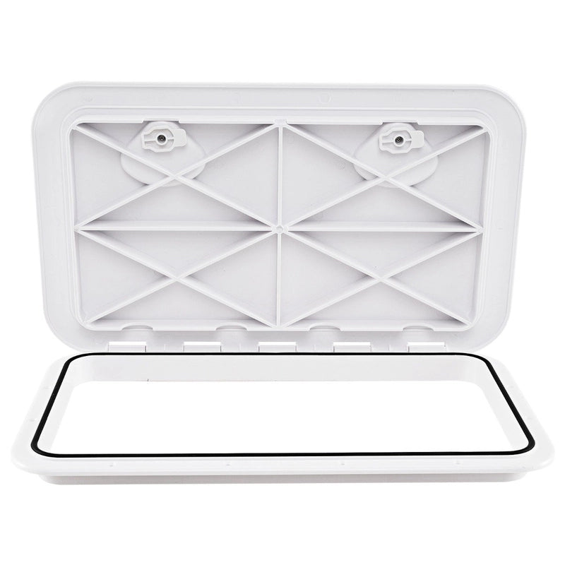 Boat Hatch 60.5 x 35.5 cm Marine Deck Access Hatch with 180 Lid Hinge Non-Slip Surface White