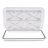 Boat Hatch 60.5 x 35.5 cm Marine Deck Access Hatch with 180 Lid Hinge Non-Slip Surface White