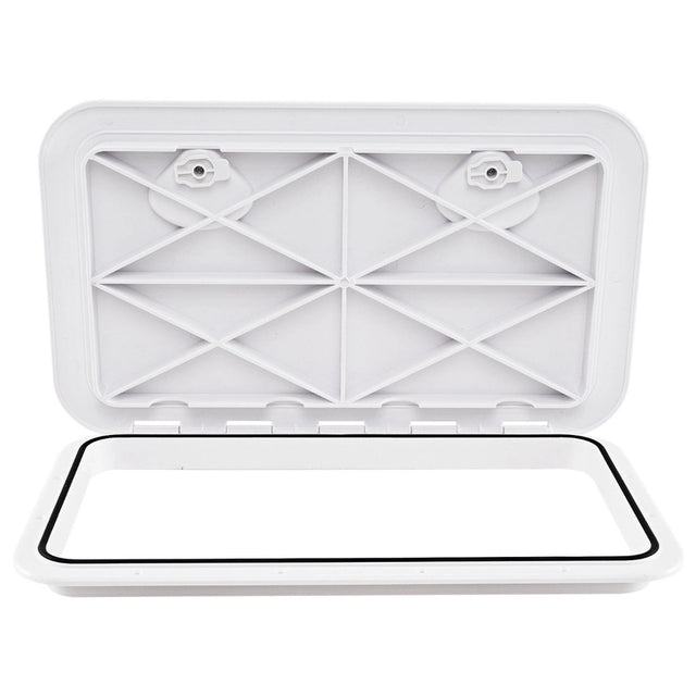 Boat Hatch 60.5 x 35.5 cm Marine Deck Access Hatch with 180 Lid Hinge Non-Slip Surface White