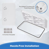 Boat Hatch 60.5 x 35.5 cm Marine Deck Access Hatch with 180 Lid Hinge Non-Slip Surface White