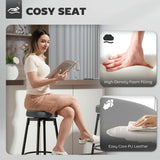 HOMCOM Set of Two Faux Leather Bar Stools - Grey/Black