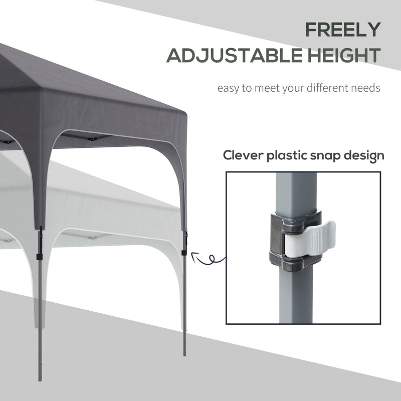 Outsunny 3 x 3(M) Pop Up Gazebo, UPF 50+ Foldable Canopy Tent with Wheeled Carrybag, 4 Leg Weight Bags, Height Adjustable Marquee Shelter 1 person easy setup for Outdoor Garden Patio Party, Dark Grey