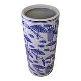 Umbrella Stand, Vintage Blue & White Umbrella Design