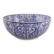 Large Ceramic Bowl, Vintage Blue & White Paisley Design