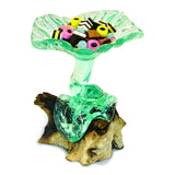 ROOT WITH GLASS SWEETIE DISH 22x22cm