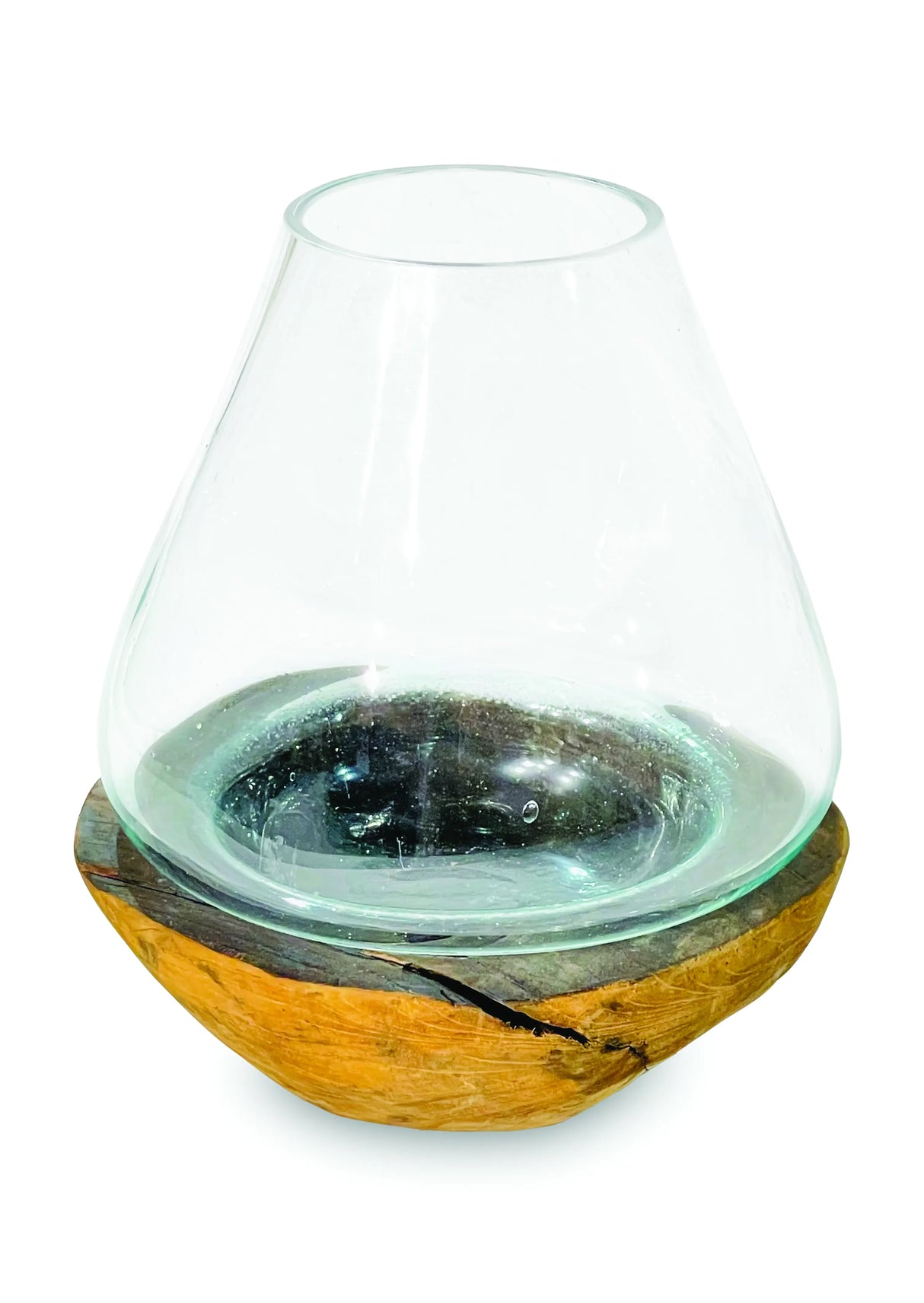 ROOT EROSION BOWL WITH MOLTEN GLASS SMALL