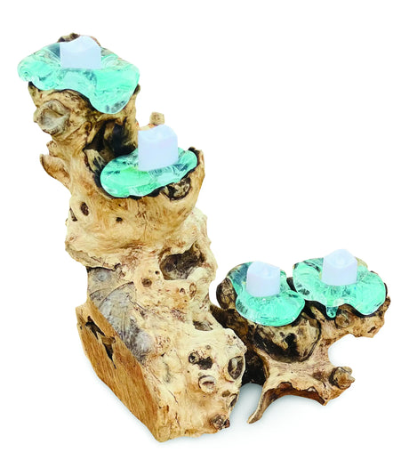 ROOT WITH GLASS 4 CANDLE HOLDER TALL