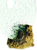 ROUND GLASS SCULPTURE ON ROOT