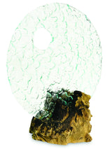 ROUND GLASS SCULPTURE ON ROOT