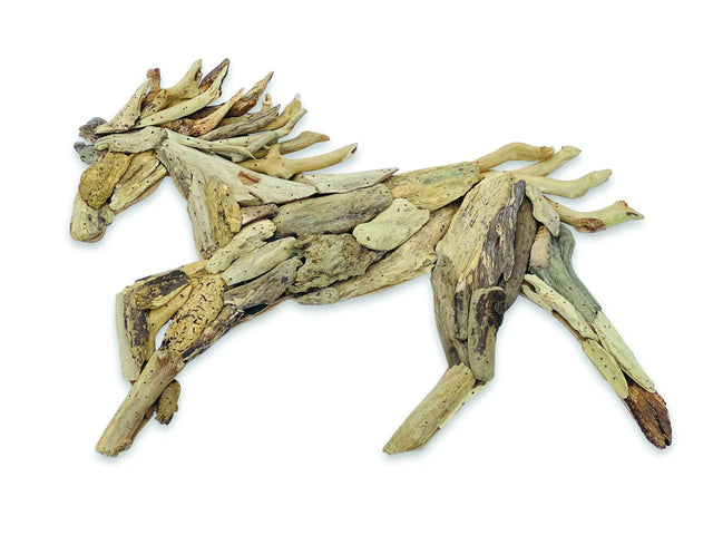 DRIFTWOOD WALL ART HORSE 70CM