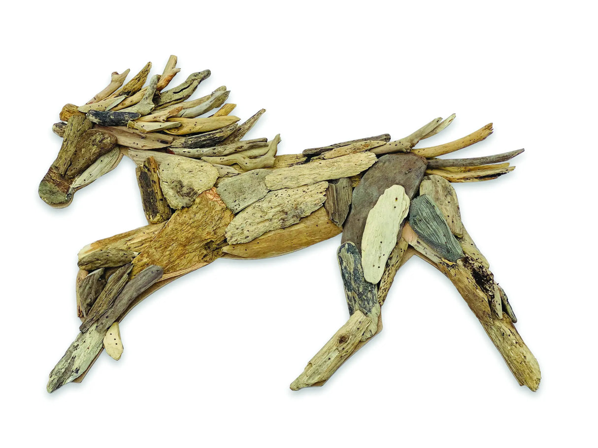 DRIFTWOOD WALL ART HORSE 70CM
