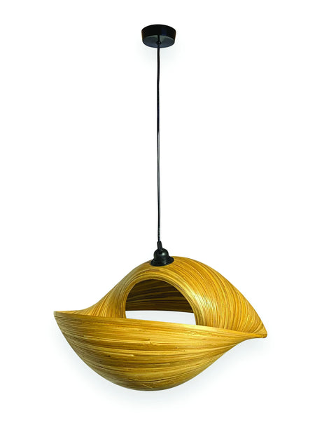 WOODEN DOUBLE SEA SHELL LAMPSHADE  50CM