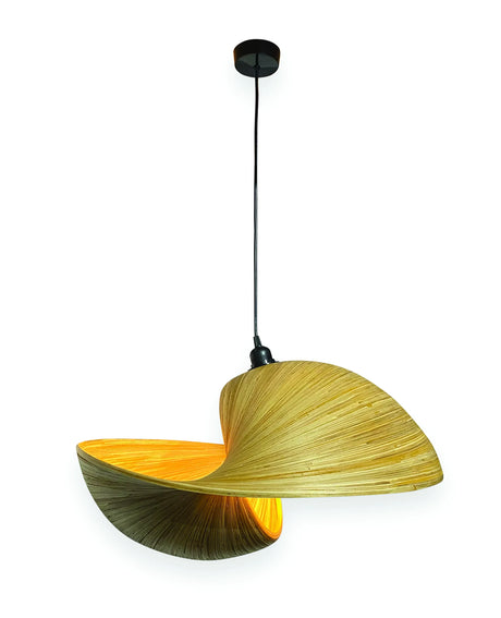 WOODEN DOUBLE SEA SHELL LAMPSHDE 60CM