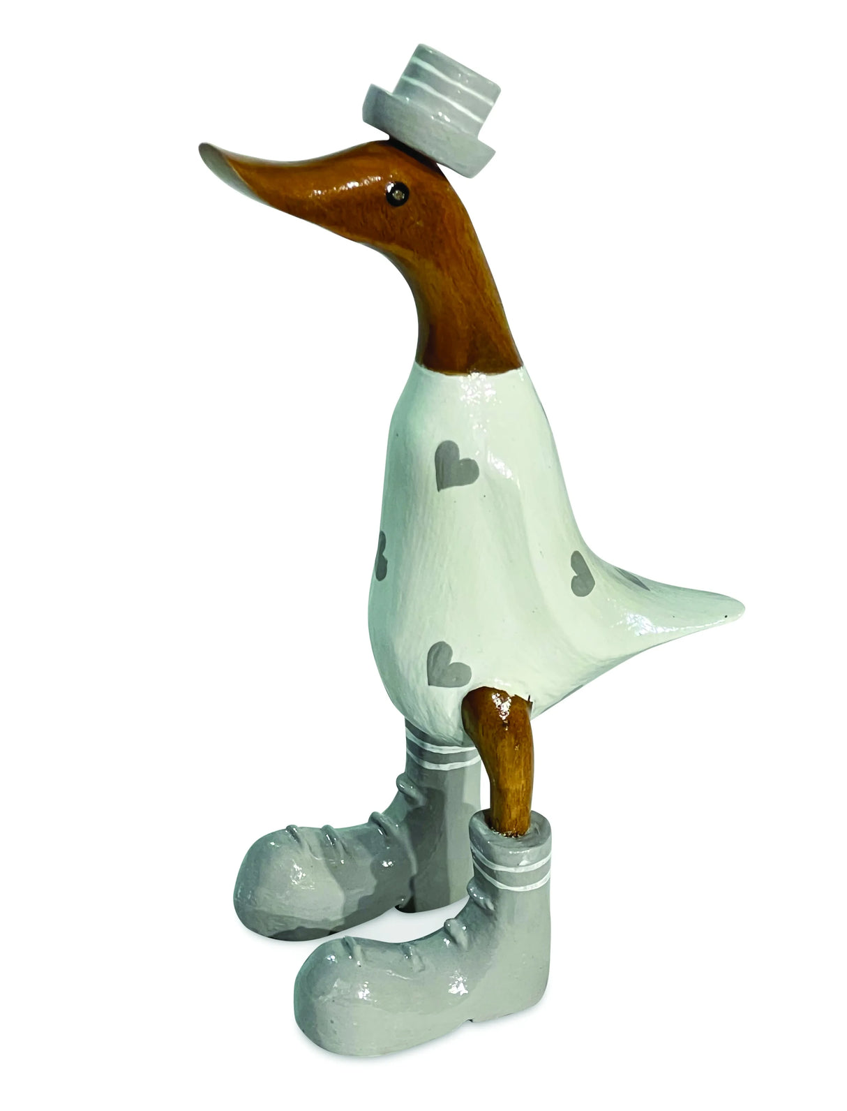 DUCK WITH HEART PRINT 28CM (RANDOM COLOURS)