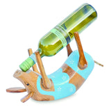 WOODEN PIG BOTTLE HOLDER (Random Colours)