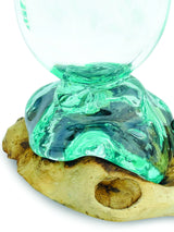 DRIFTWOOD WITH MOLTEN GLASS VASE 25CM