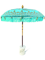 BALI ELEPHANT PARASOL BASE WITH DRINKS TABLE