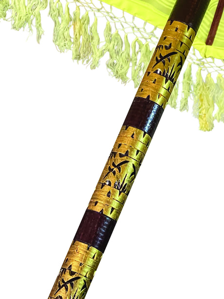 BALI SUN PARASOL YELLOW AND GOLD LARGE 2.5M (WITH POLE JOINT)