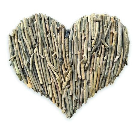 DRIFTWOOD WALL HEART 70X70CM