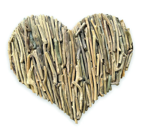 DRIFTWOOD WALL HEART 70X70CM
