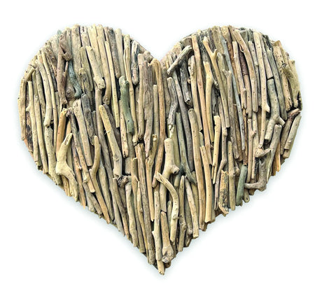 DRIFTWOOD WALL HEART 70X70CM