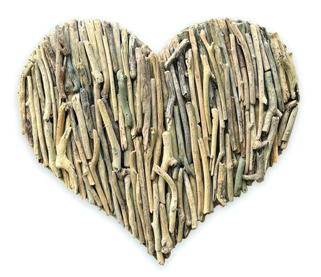 DRIFTWOOD WALL HEART 70X70CM