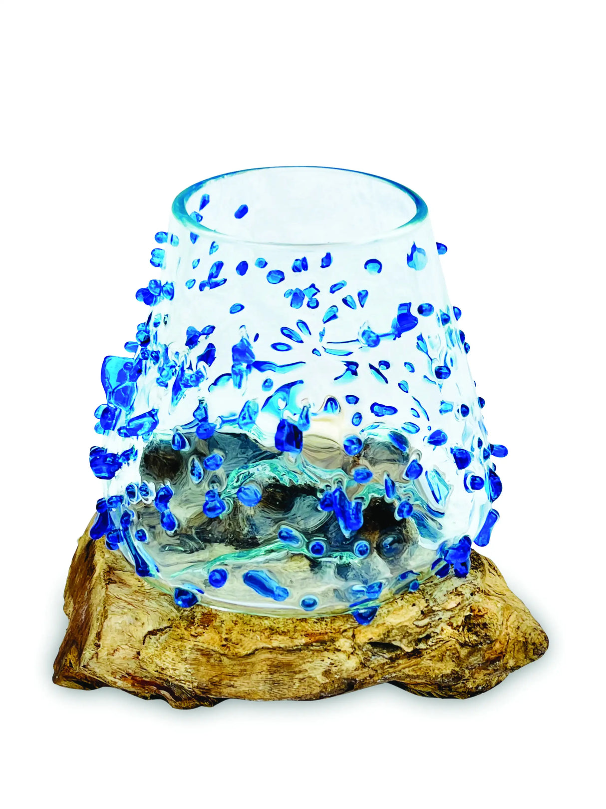 ROOT WITH BLUE DIMPLED GLASS BOWL EXTRA SMALL
