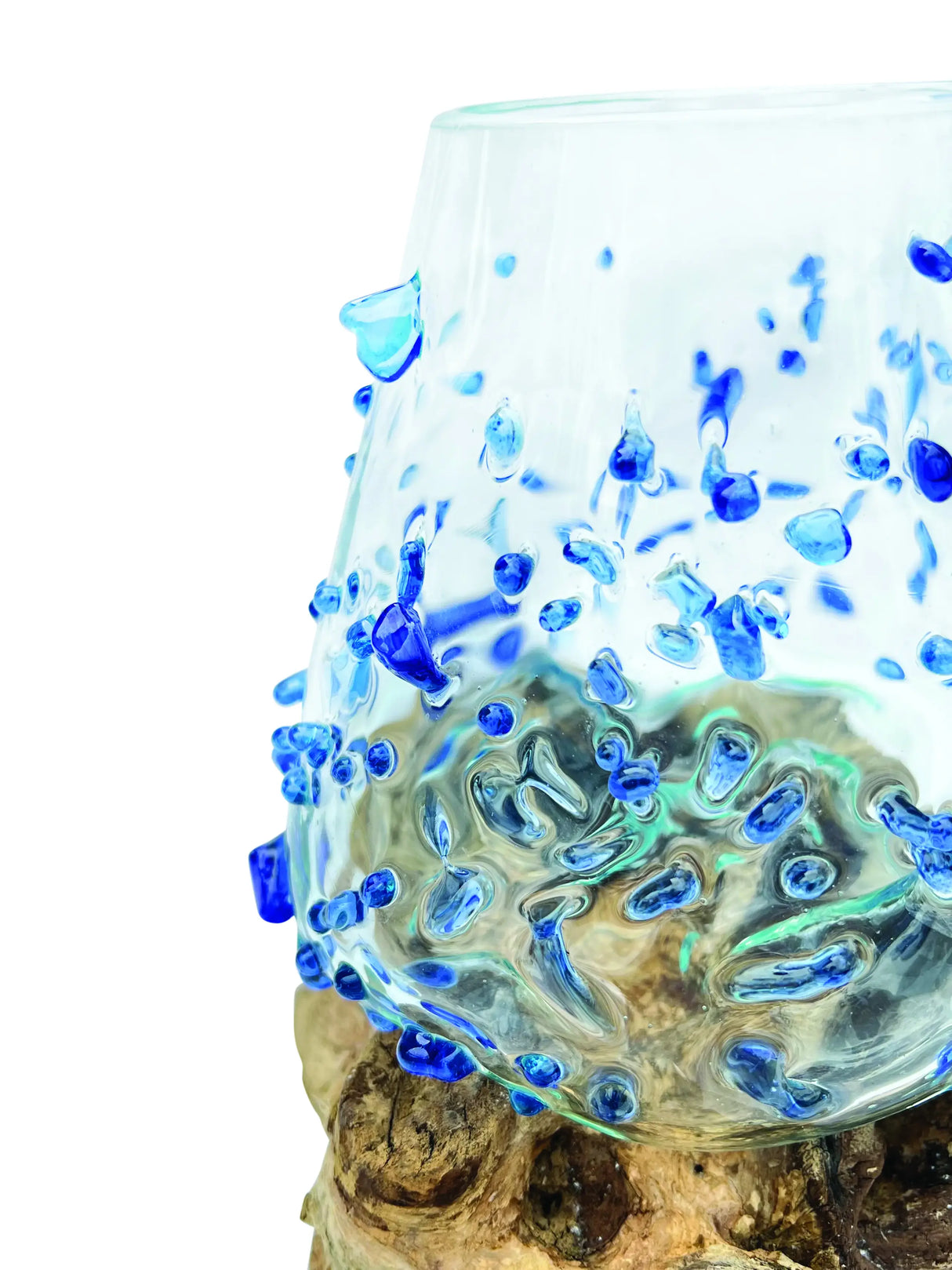 ROOT WITH BLUE DIMPLED GLASS BOWL EXTRA SMALL