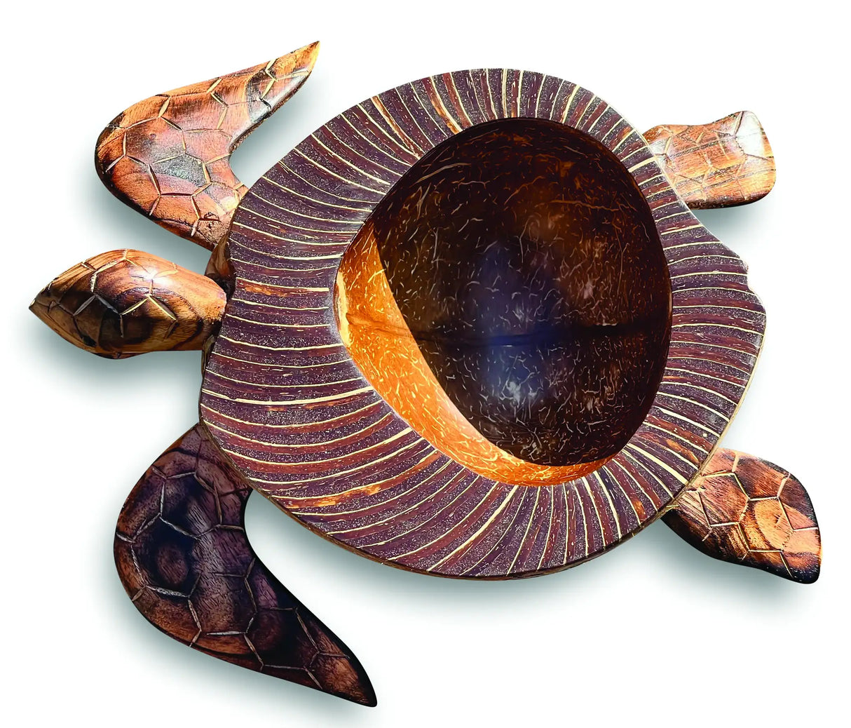 NATURAL COCONUT SHELL TURTLE BOWL