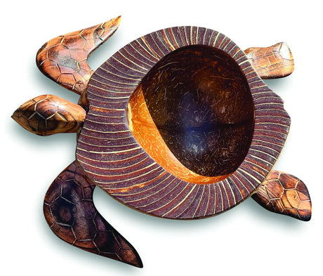 NATURAL COCONUT SHELL TURTLE BOWL