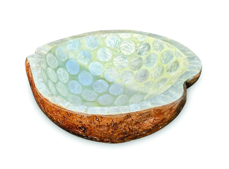 PEARL INLAY COCONUT SHELL BOWL WHITE