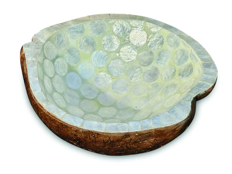 PEARL INLAY COCONUT SHELL BOWL WHITE