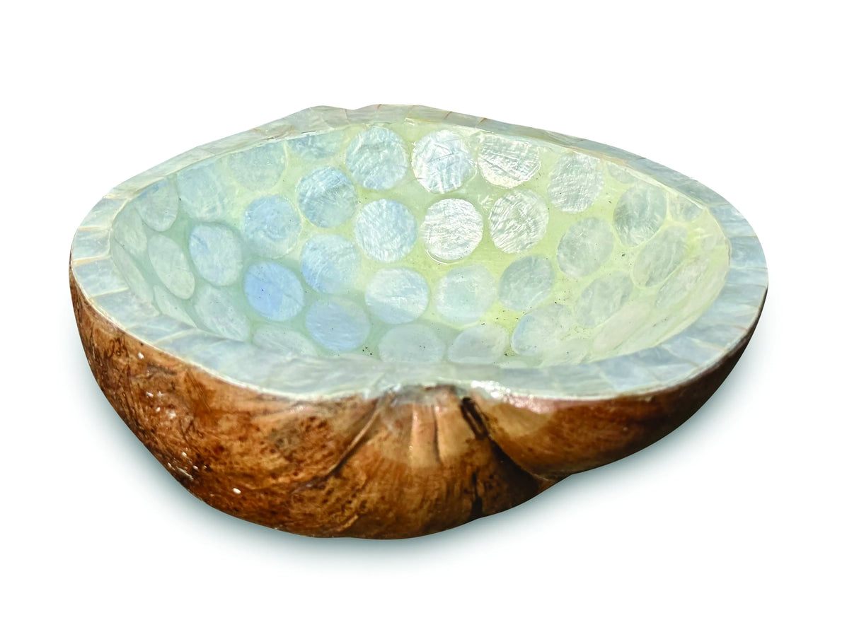 PEARL INLAY COCONUT SHELL BOWL WHITE