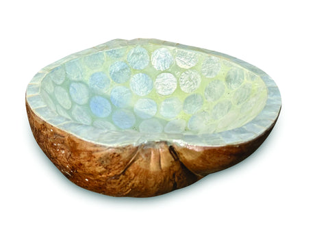 PEARL INLAY COCONUT SHELL BOWL WHITE