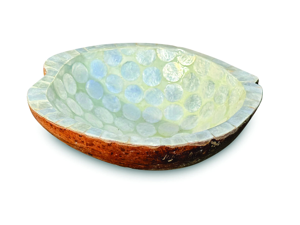 PEARL INLAY COCONUT SHELL BOWL WHITE