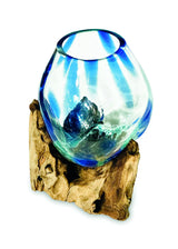 ROOT WITH BLUE MOTTLED GLASS BOWL EXTRA SMALL